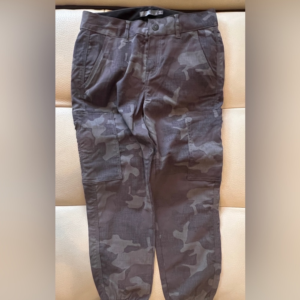 Prana blue/grey camp easy-fit pant with cuffed bottoms.  Size 2.